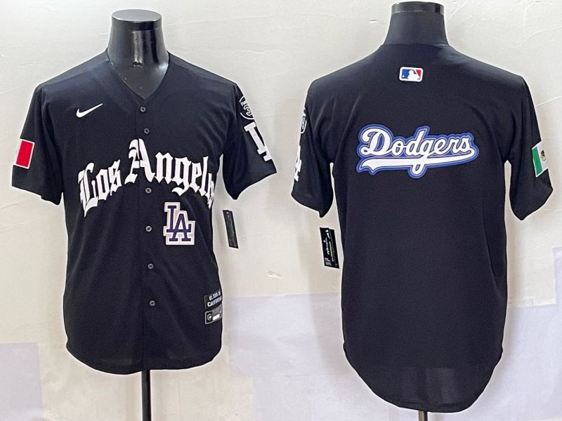 Men Los Angeles Dodgers Blank Black Five generations Joint Name 2025 Nike MLB Jersey style 21->los angeles dodgers->MLB Jersey